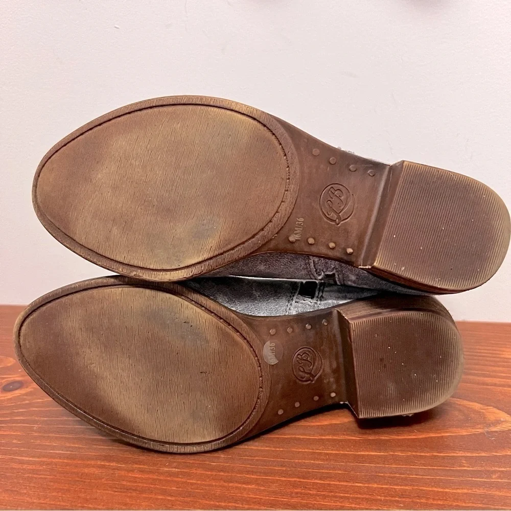 Lucky Brand Basel Ankle Leather Suede Gray Space Dye Bootie 6